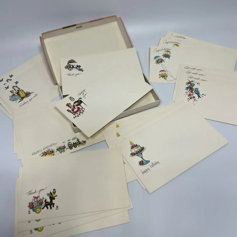 Vintage Set 29 Sprinter Post-A-Note Postcards Different Greeting Designs Retro